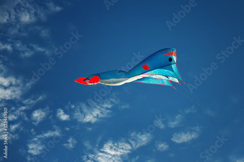 flying kite blue whale in the sky, World Kite Day