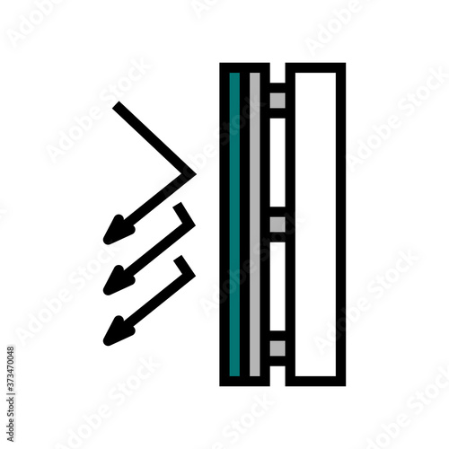 windproof layer color icon vector. windproof layer sign. isolated symbol illustration