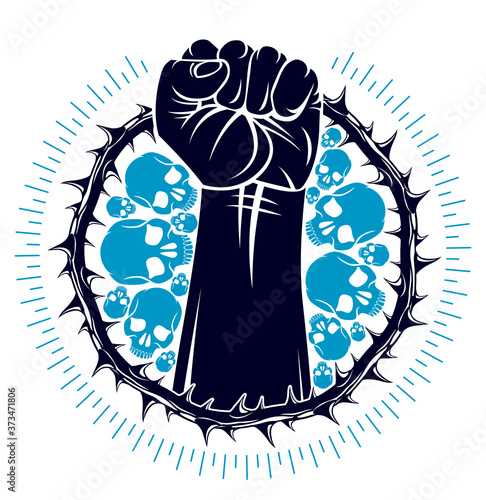 vector logo or tattoo, through the thorns to the stars concept.