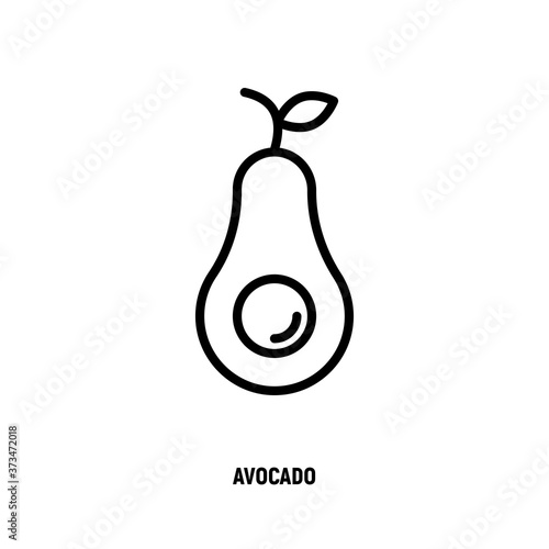Avocado thin line icon. Healthy organic food. Vector illustration.