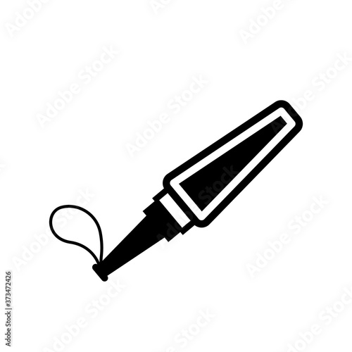 Handheld metal detector vector icon.