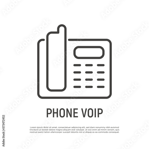 Phone VoIP thin line icon. Voice phone technology. Vector illustration. © AlexBlogoodf