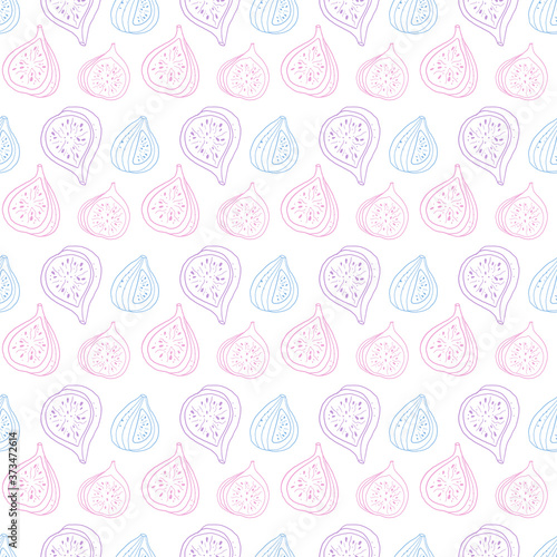 Vector seamless figs pattern. Hand drawn vector figs texture. Figs pattern for print, fabric, wrapping paper.