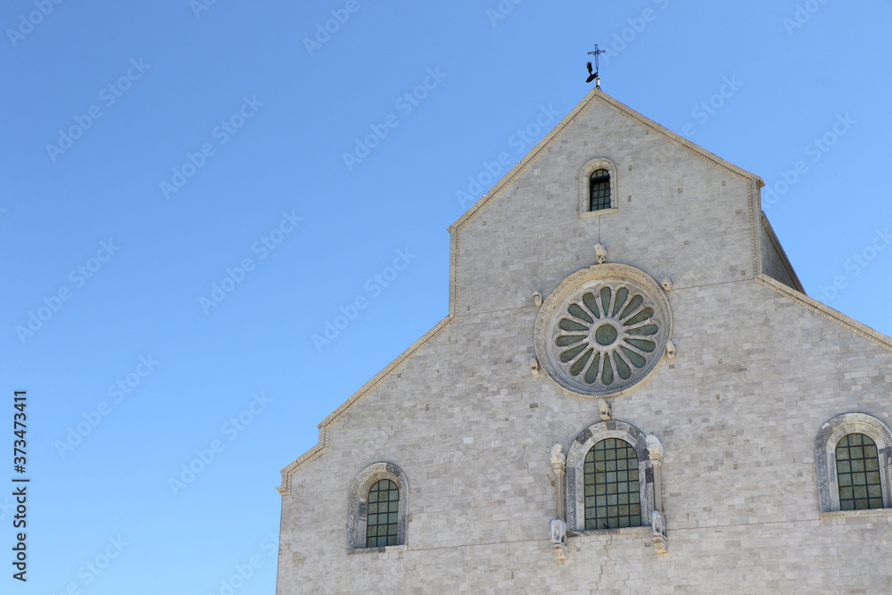 Exterior of the Roman Catholic Cathedral dedicated to San Nicola Pellegrino in Trani, Puglia, Italy