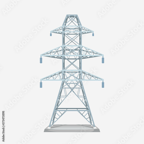 modern grey electric tower isolated on white