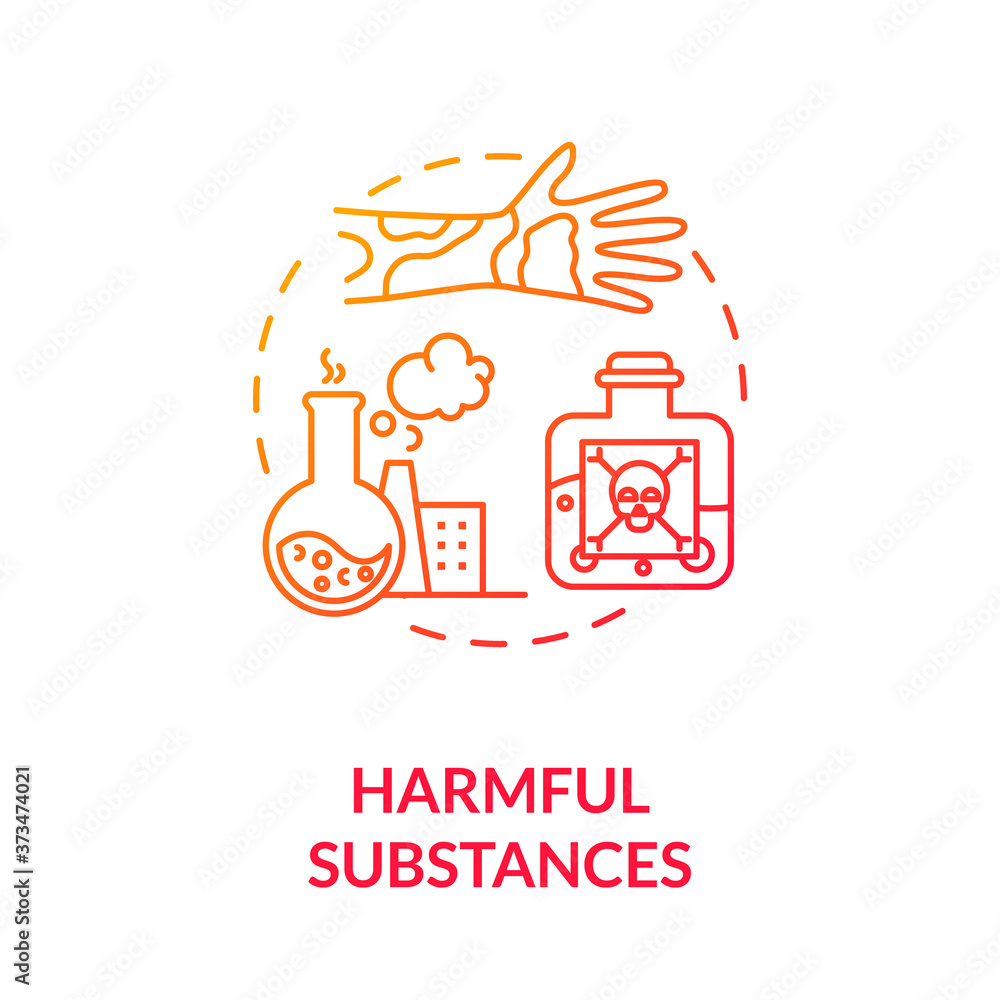 Harmful substances concept icon. Dangerous chemical. Oncology risk