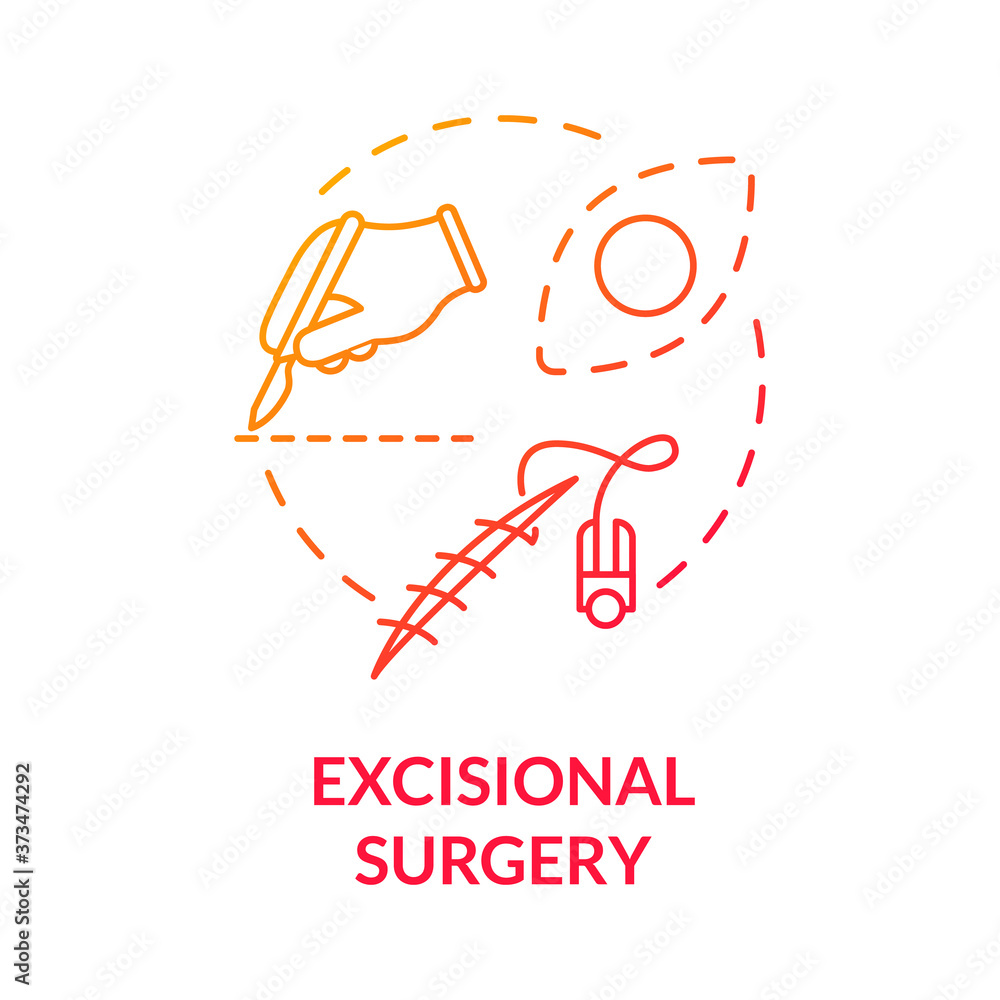 Excisional surgery concept icon. Dermatology. Surgical procedures ...