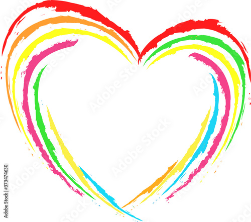 Abstract hart multicolored, rainbow. Template for valentine's day