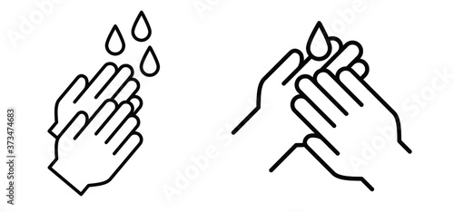Hand washing, handwashing with soap, alcohol, detergent, anti bacteria and water. Wash your hands to keep clean icons. Flat vector icon. Hygiene sign symbols. Stop coronavirus  (Covid-19) Corona virus