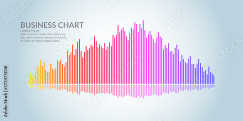 Business graph on a white background. Chart analysts of growth and falling profits.