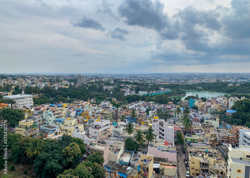 Cityscape of Bengaluru, India. 