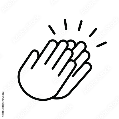 Applause audience. icon. Clap, plaudits, standing ovation symbol. flat hands clapping icons. High five signs. Vector human language sign. Bravo congratulation, congrats, you did it. Cheer hands up. 