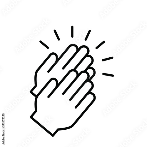 Applause audience. icon. Clap, plaudits, standing ovation symbol. flat hands clapping icons. High five signs. Vector human language sign. Bravo congratulation, congrats, you did it. Cheer hands up. 