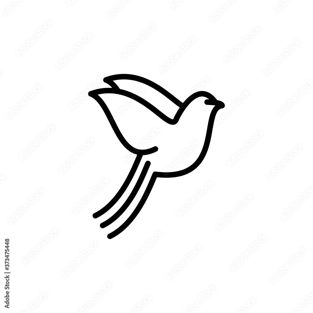 Obraz premium Bird line art concept illustration Premium Vector. 
