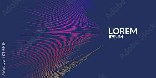Vector abstract background with dynamic waves, line and particles.
