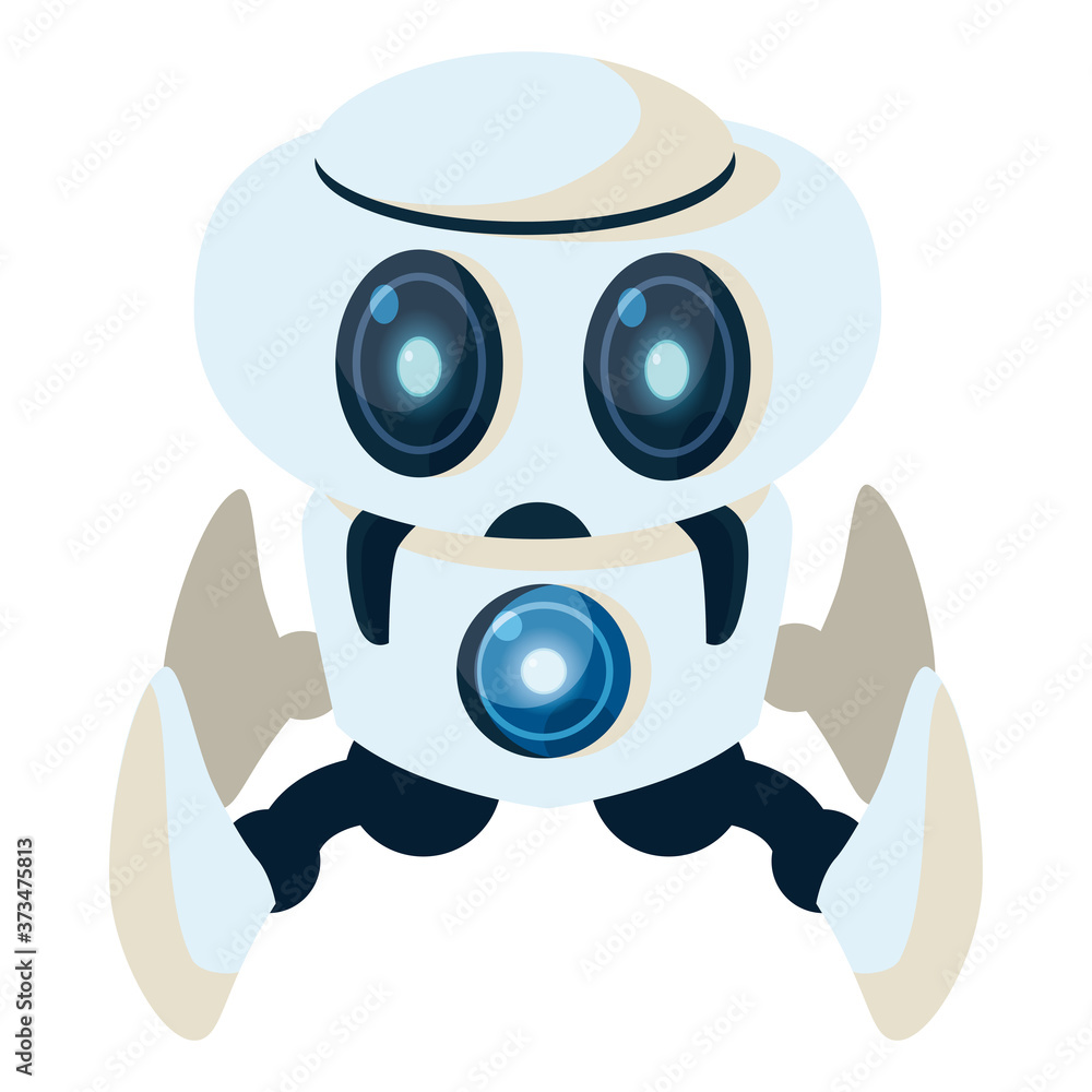white robot cartoon with face vector design white robot cartoon with face vector design