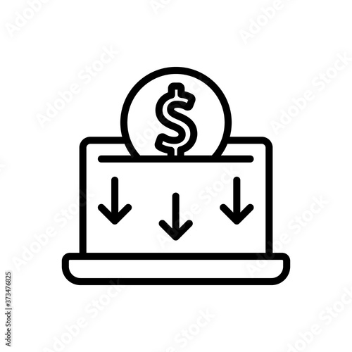 Laptop, low sales icon. Simple line, outline vector elements of economy icons for ui and ux, website or mobile application