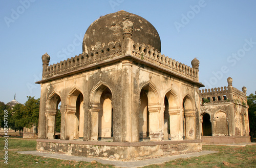 Qutb Shahi Tombs in  Ibrahim Bagh  in Hyderabad, India.  built by the various kings of the Qutb Shahi dynasty starting in 1500s