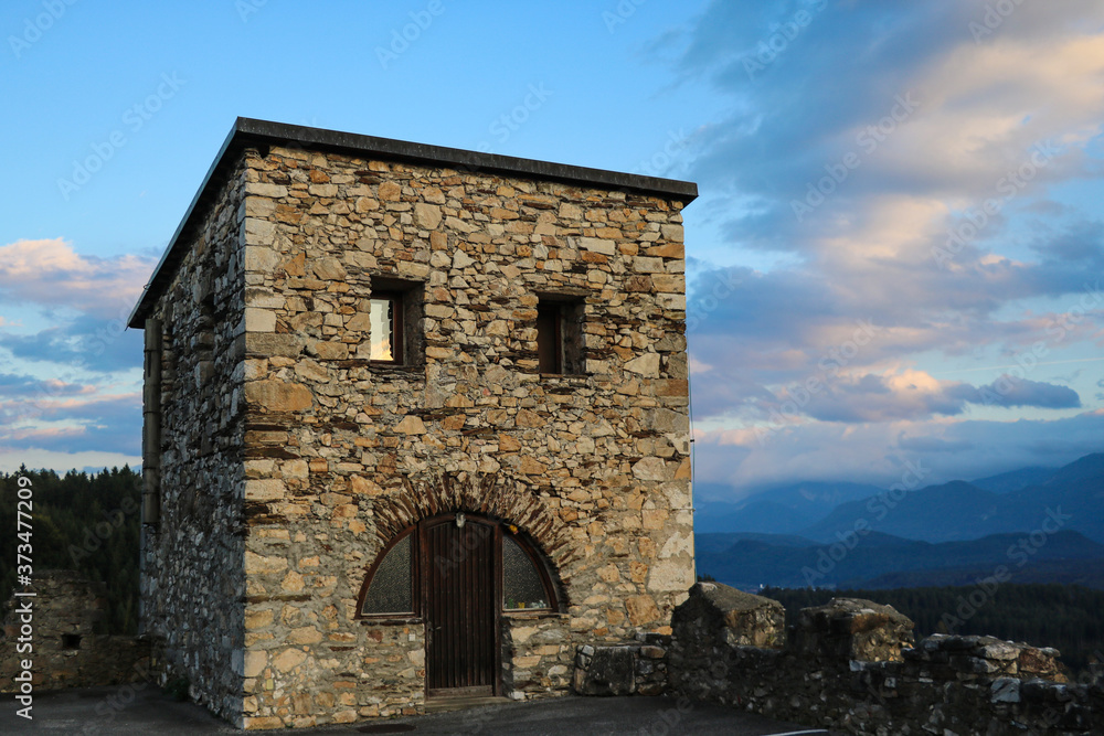 Fragment of an old stone defensive fortress. Fragment of an old stone defensive fortress.