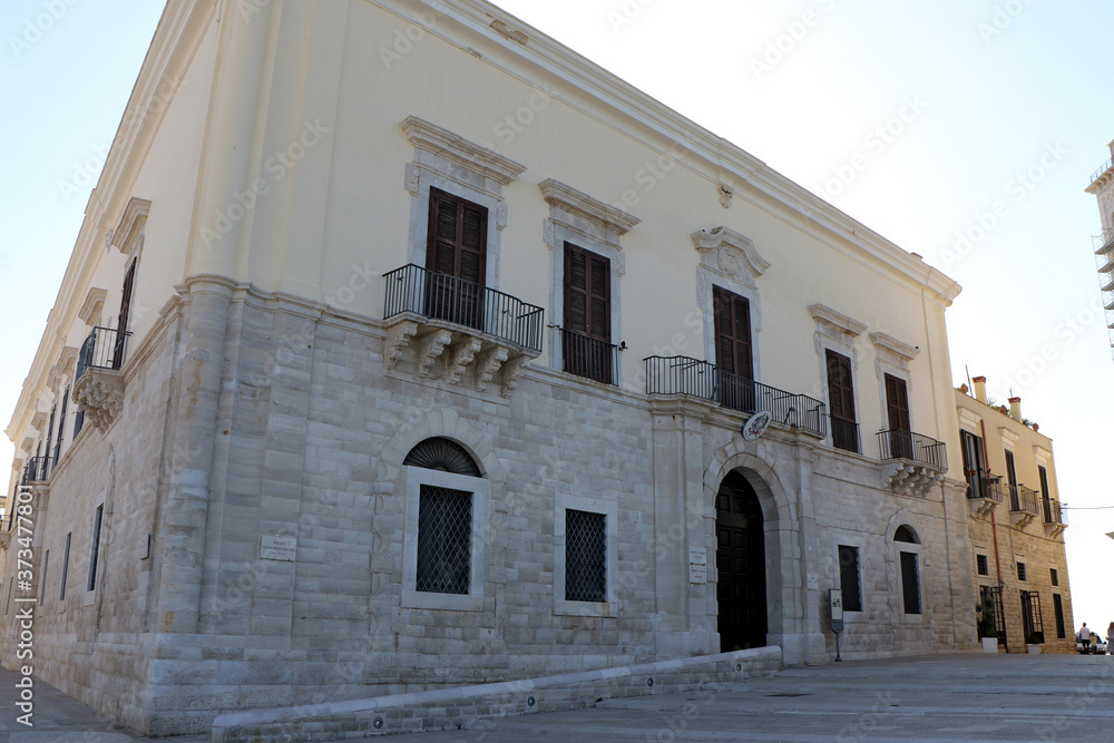 Facade of the Palazzo Valenzano (District Notary Archive) of Trani, Puglia, Italy