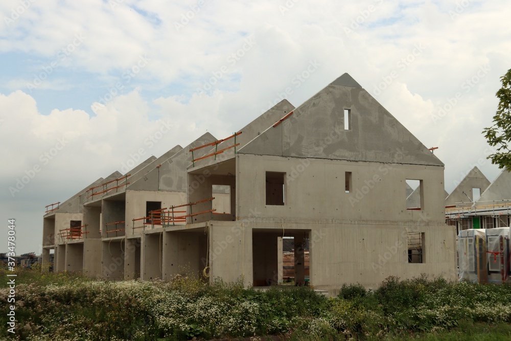 Framework of concrete of a new house to be built