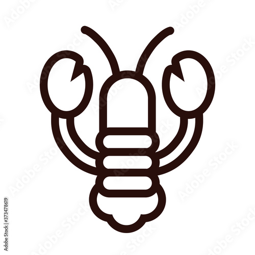 lobster seafood line style icon