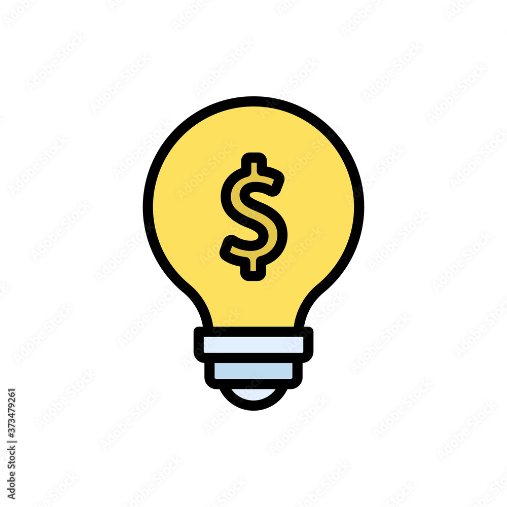 Bulb, Dollar, money icon. Simple color with outline vector elements of economy icons for ui and ux, website or mobile application Bulb, Dollar, money icon. Simple color with outline vector elements of economy icons for ui and ux, website or mobile application