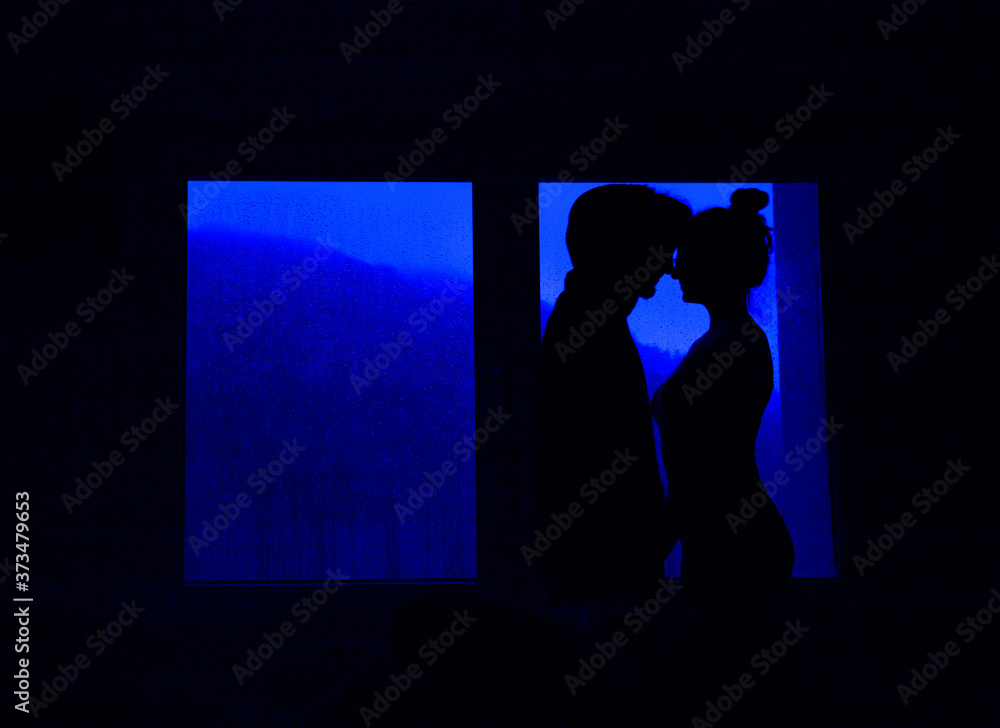 Couple giving a romantic kiss