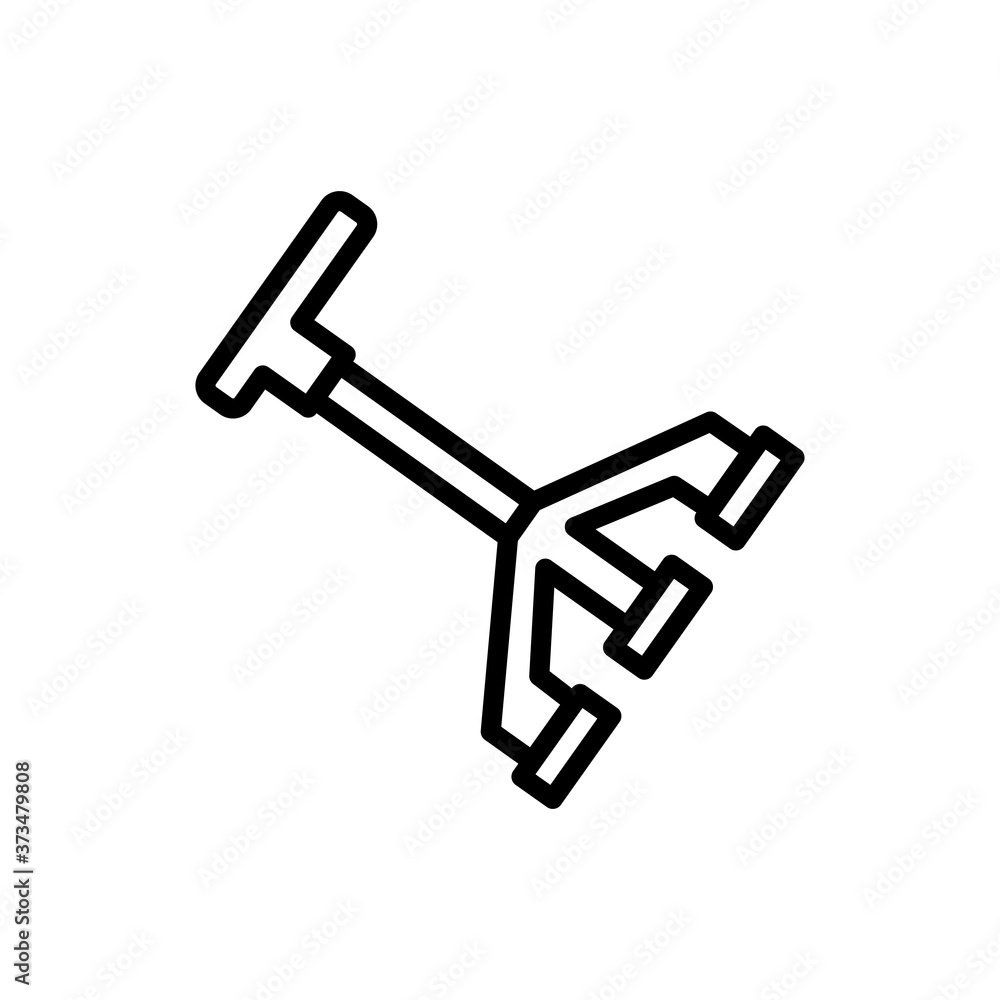 Walking stick old icon. Simple line, outline vector elements of nursing home icons for ui and ux, website or mobile application Walking stick old icon. Simple line, outline vector elements of nursing home icons for ui and ux, website or mobile application