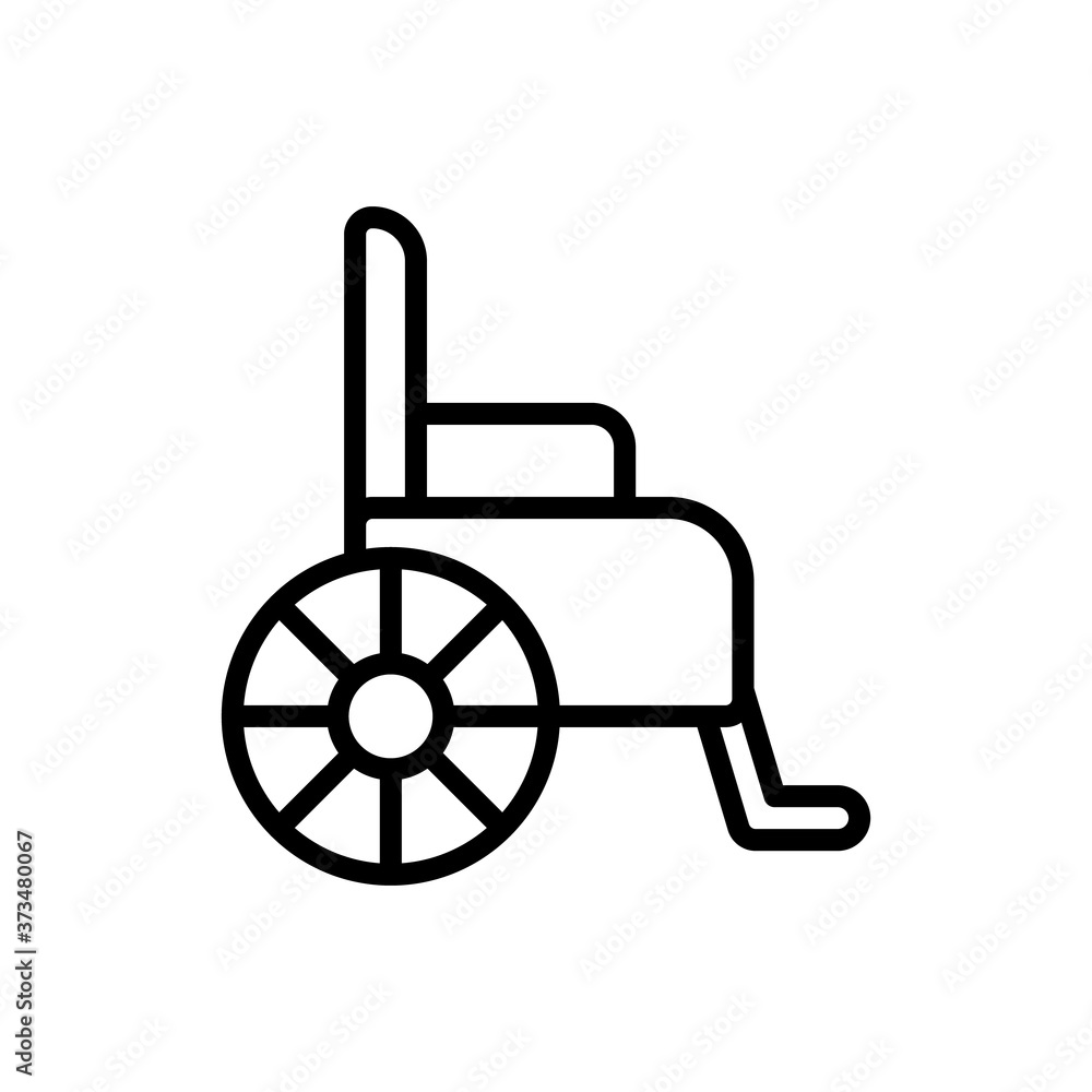 Wheelchair retirement home icon. Simple line, outline vector elements of nursing home icons for ui and ux, website or mobile application Wheelchair retirement home icon. Simple line, outline vector elements of nursing home icons for ui and ux, website or mobile application