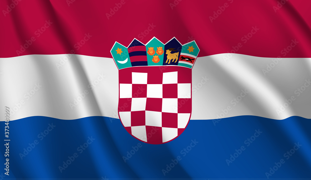 Naklejka premium Waving flag of the Croatia. Waving Croatia flag