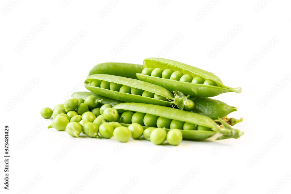 Fresh green juicy peas isolated on white Fresh green juicy peas isolated on white