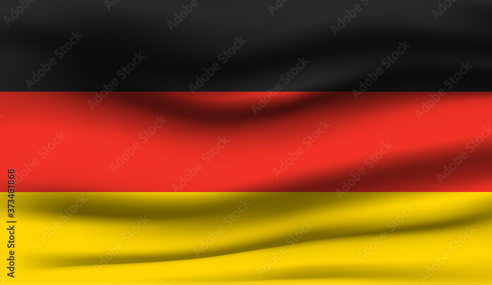 Naklejka premium Waving flag of the Germany. Waving Germany flag