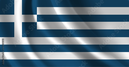 Waving flag of the Greece. Waving Greece flag