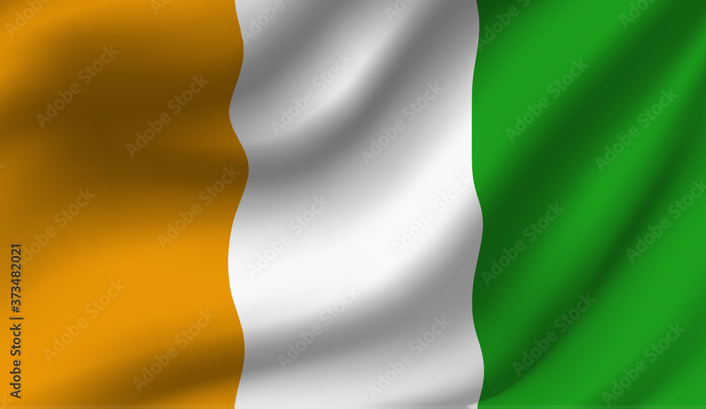 Waving flag of the Ivory Coast. Waving Ivory Coast flag Waving flag of the Ivory Coast. Waving Ivory Coast flag