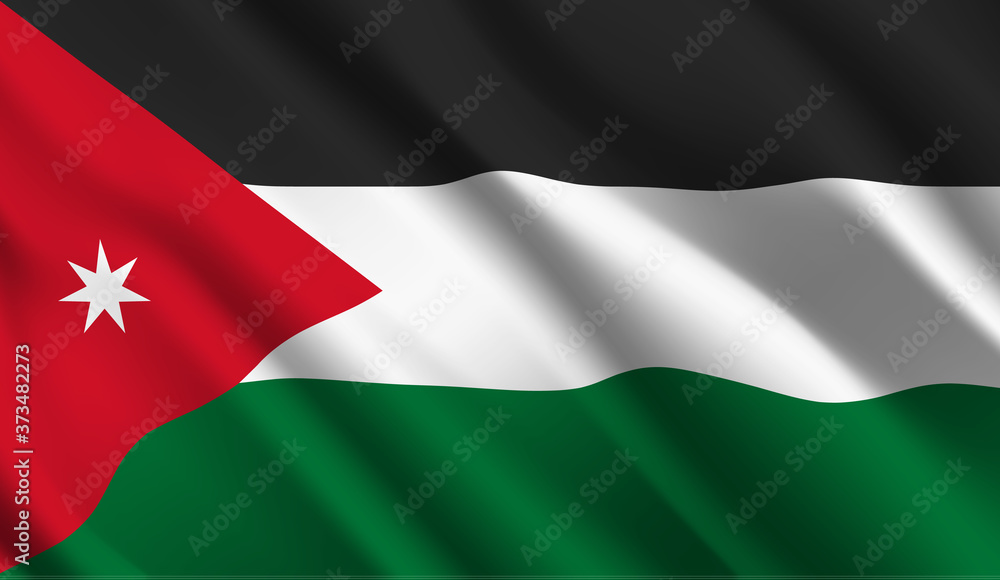 Waving flag of the Jordan. Waving Jordan flag Waving flag of the Jordan. Waving Jordan flag