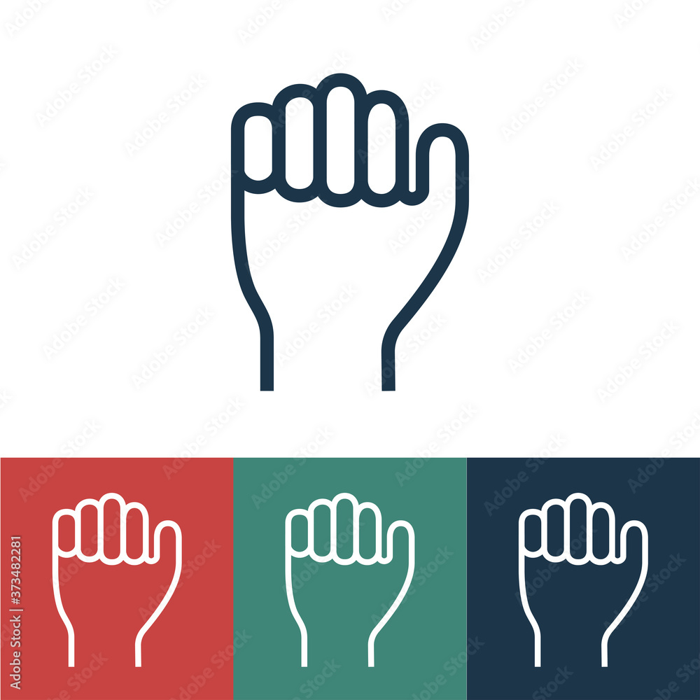 Linear vector icon with fist to top Linear vector icon with fist to top