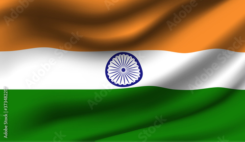 Waving flag of the India. Waving India flag