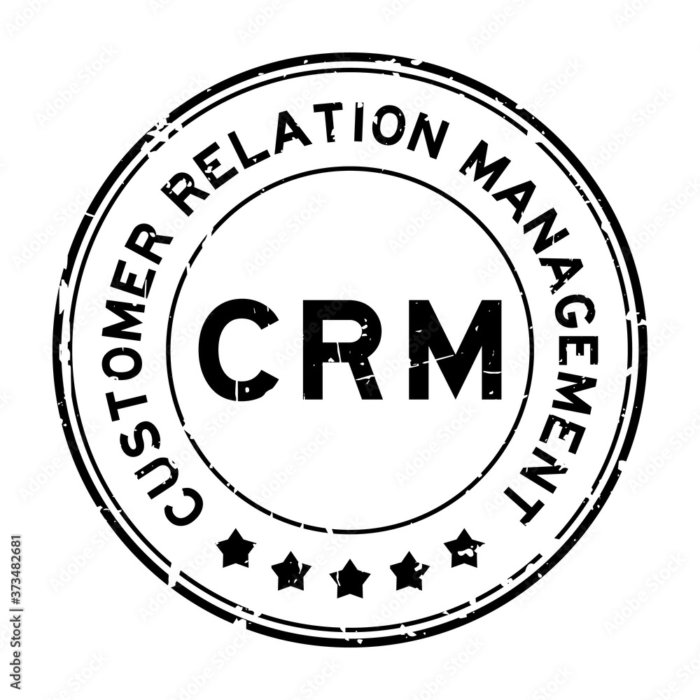 Grunge black CRM Customer Relationship Management word round rubber seal stamp on white background