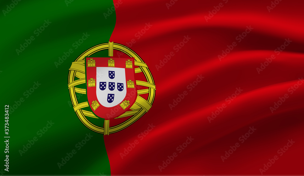 Waving flag of the Portugal. Waving Portugal flag Waving flag of the Portugal. Waving Portugal flag