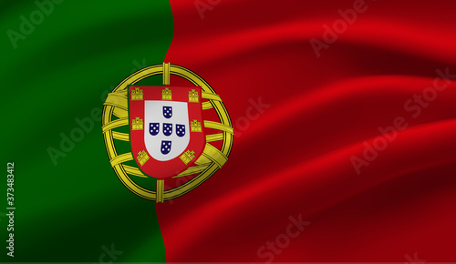 Waving flag of the Portugal. Waving Portugal flag