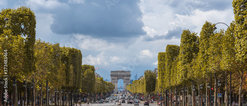 Panoramic view of the Champs Elysees
