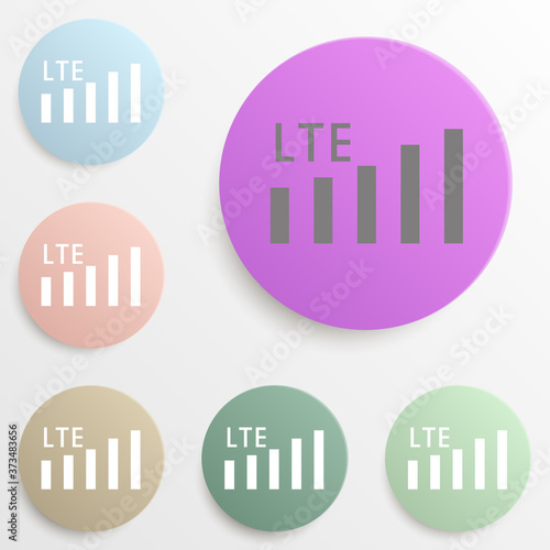 lte network mobile badge color set. Simple glyph, flat vector of web icons for ui and ux, website or mobile application