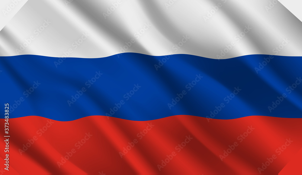 Fototapeta premium Waving flag of the Russia. Waving Russia flag