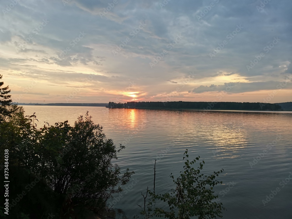 sunset on the lake sunset on the lake