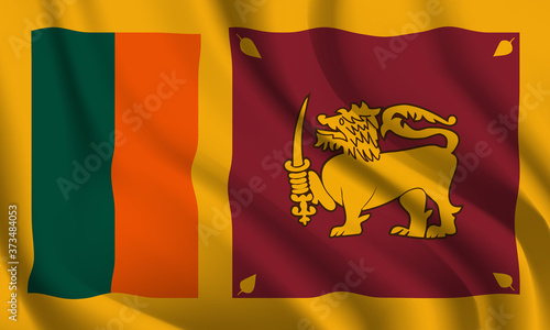 Waving flag of the Sri Lanka. Waving Sri Lanka flag