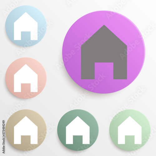 garage badge color set. Simple glyph, flat vector of web icons for ui and ux, website or mobile application