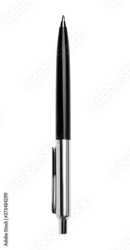 Fotografia New retractable pen isolated on white. School stationery