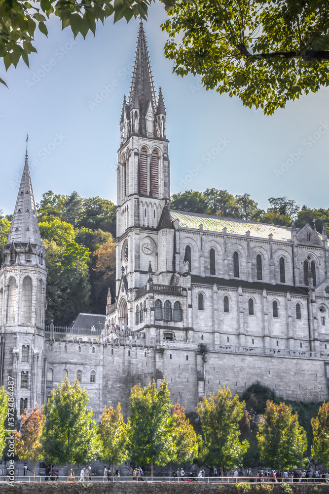 Virgin of Lourdes. Place of power. Pilgrimage for the purpose of healing. Grotto Masabiel. Saint Bernadette Soubirous. Holy Rosary. Sanctuary at Lourdes. The city of pilgrims in Europe.