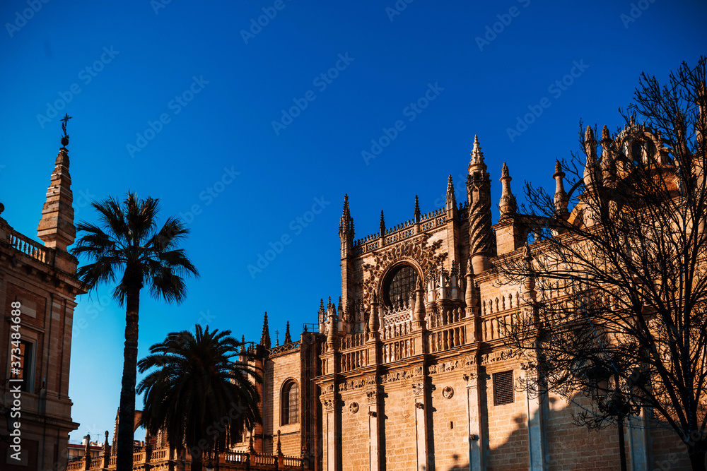 Street view of downtown in Seville city, Spain Street view of downtown in Seville city, Spain